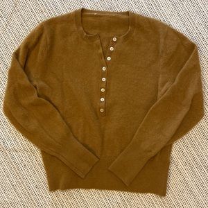 Everlane Cashmere Henley Mustard XS